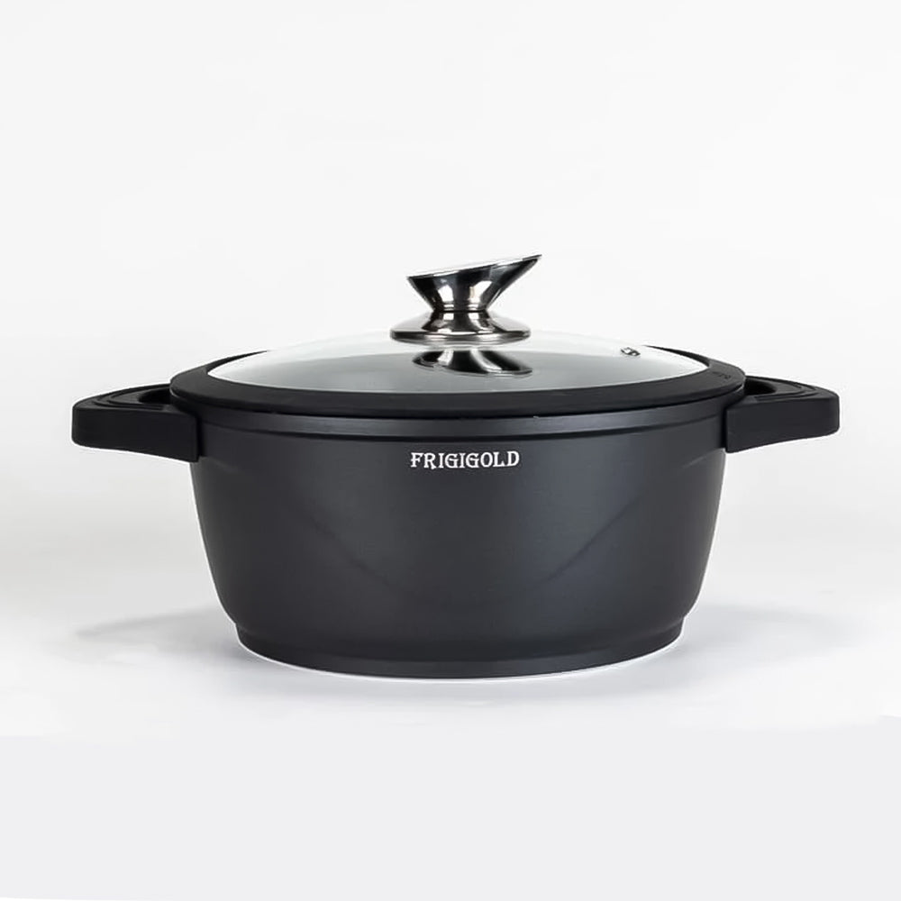 Conjunto de Panelas 4 Peças - Frigideira Wok 24cm + 3 Panelas 20cm, 24cm e 28cm + Tampas Frigigold