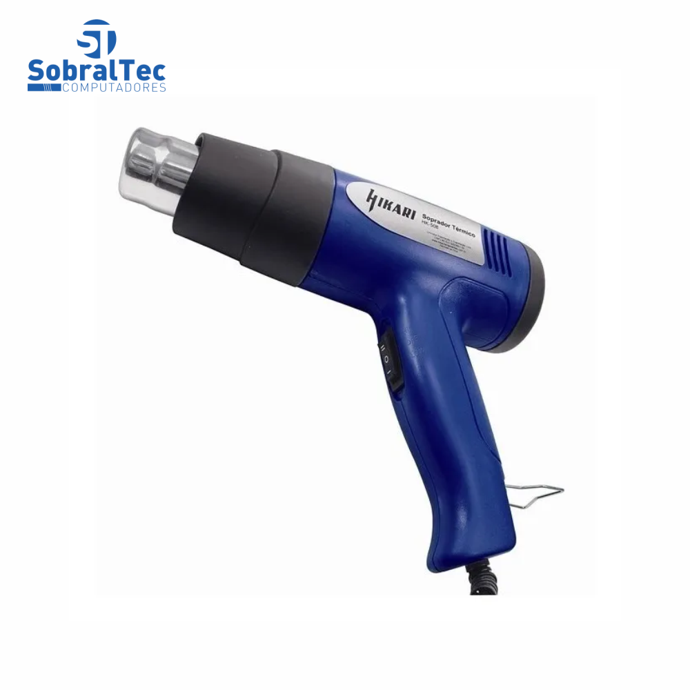Pistola de Sopro Térmico Hikari 220V 750W a 1500W Potencia Temperatura Ajustável HK-508