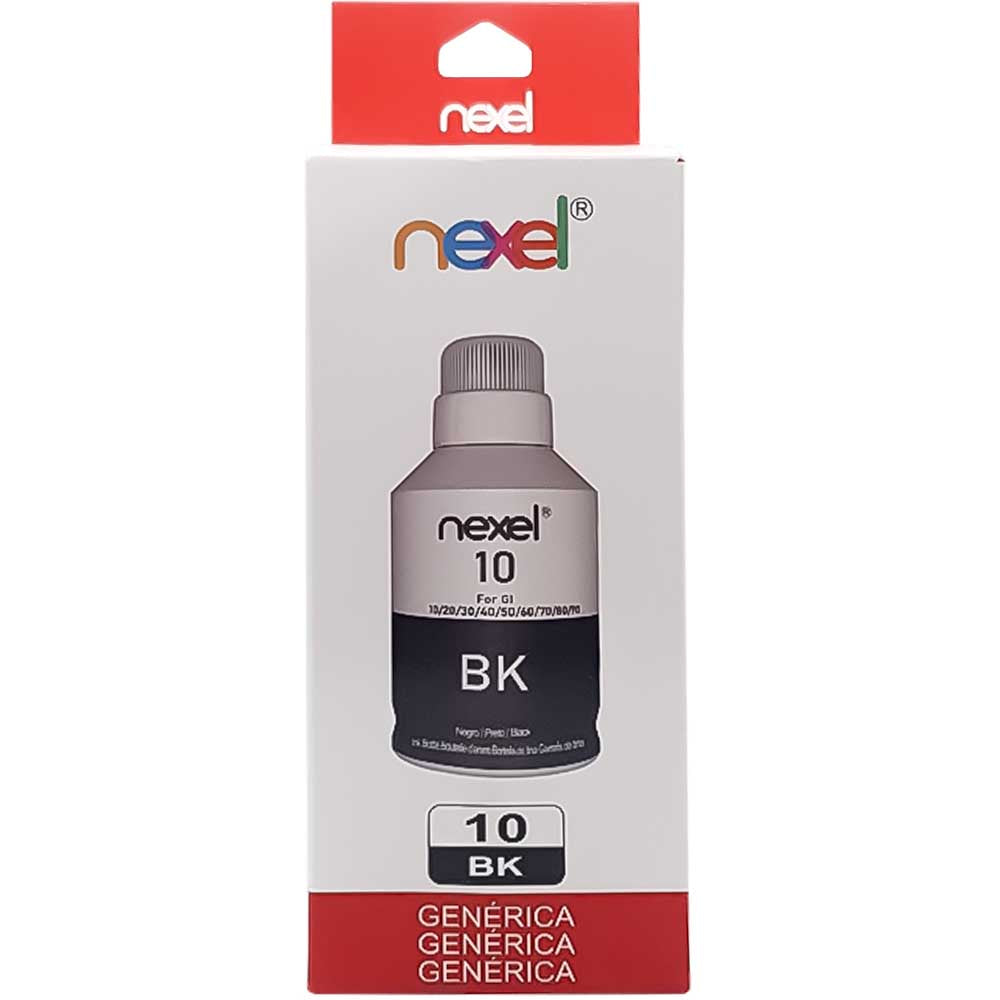 Refil De Tinta Compativel Canon Nexel Preto BK10 GM2010/ GM2050/ G5010 170Ml
