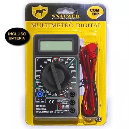 Multímetro Digital Snauzer Dt830b Profissional Portátil - Preto