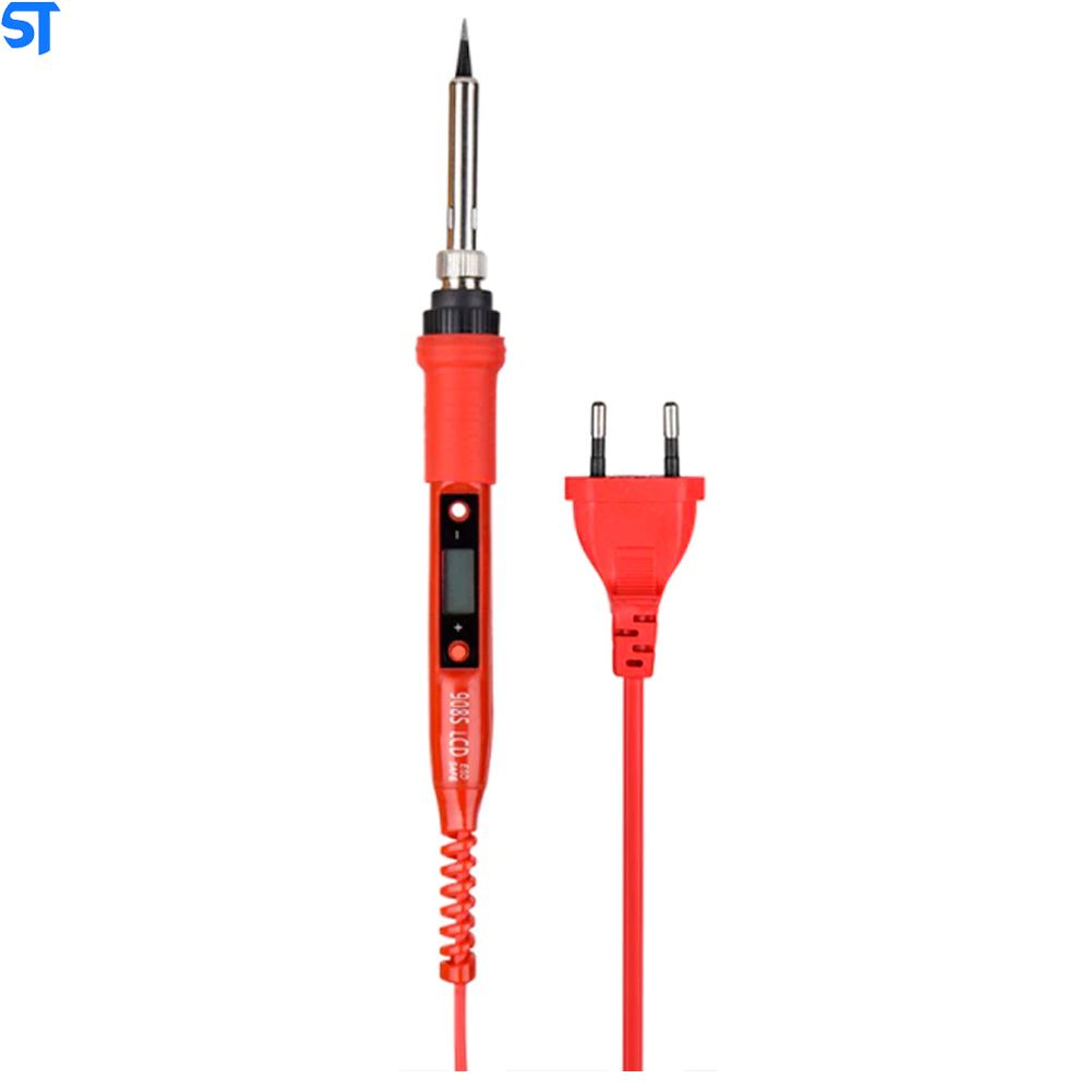 Kit Ferramenta De Solda Ferro De Madeira Jcd  Portátil Lcd Estanho De Solda Elétrica 80w Temperatura Ajustável