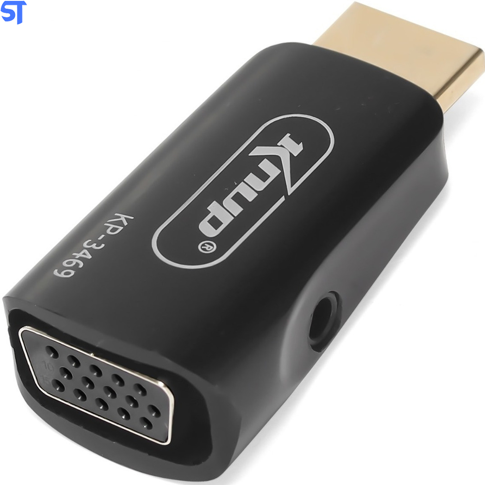 Adaptador Conversor Hdmi x Vga Com Saída De Áudio Knup Kp-3469