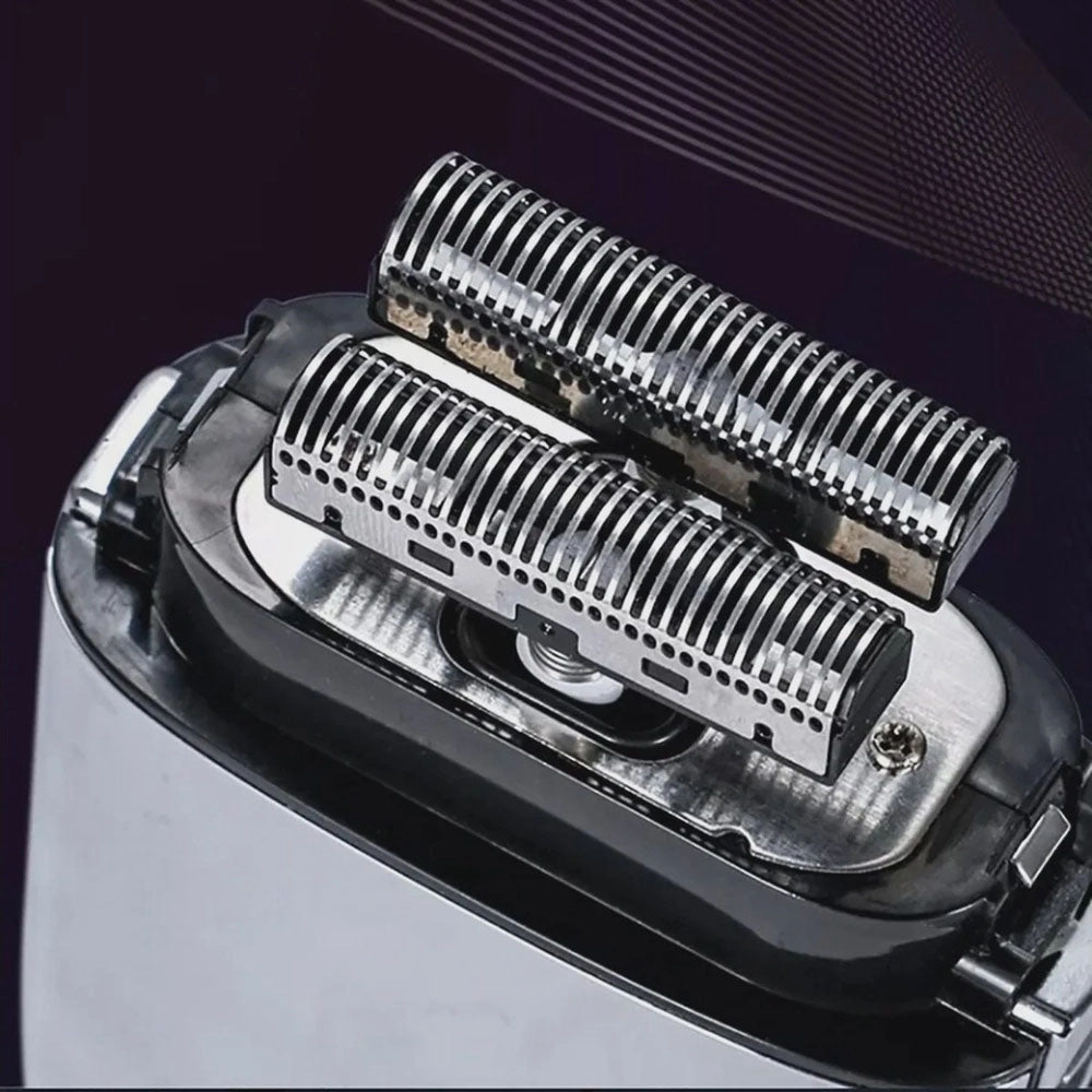 Barbeador Elétrico Masculino Á Prova D'água Remoção de Pelos Kemei 1400 mAh Com Duas Lâminas - KM-TX1 - Cinza