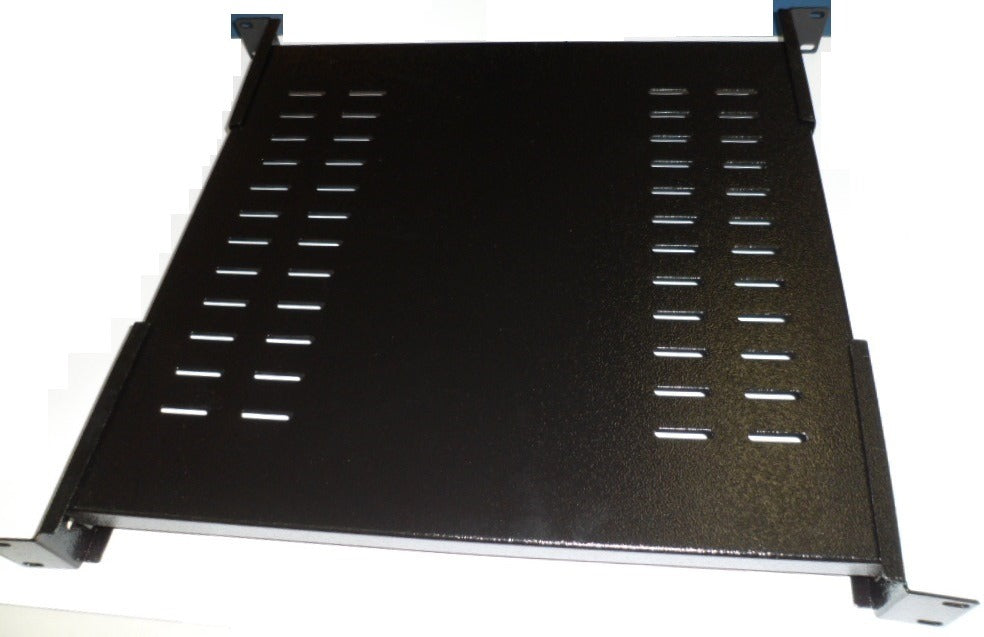 Bandeja Fixa 400 Mm Dupla Fixação Preta Para Rack 19