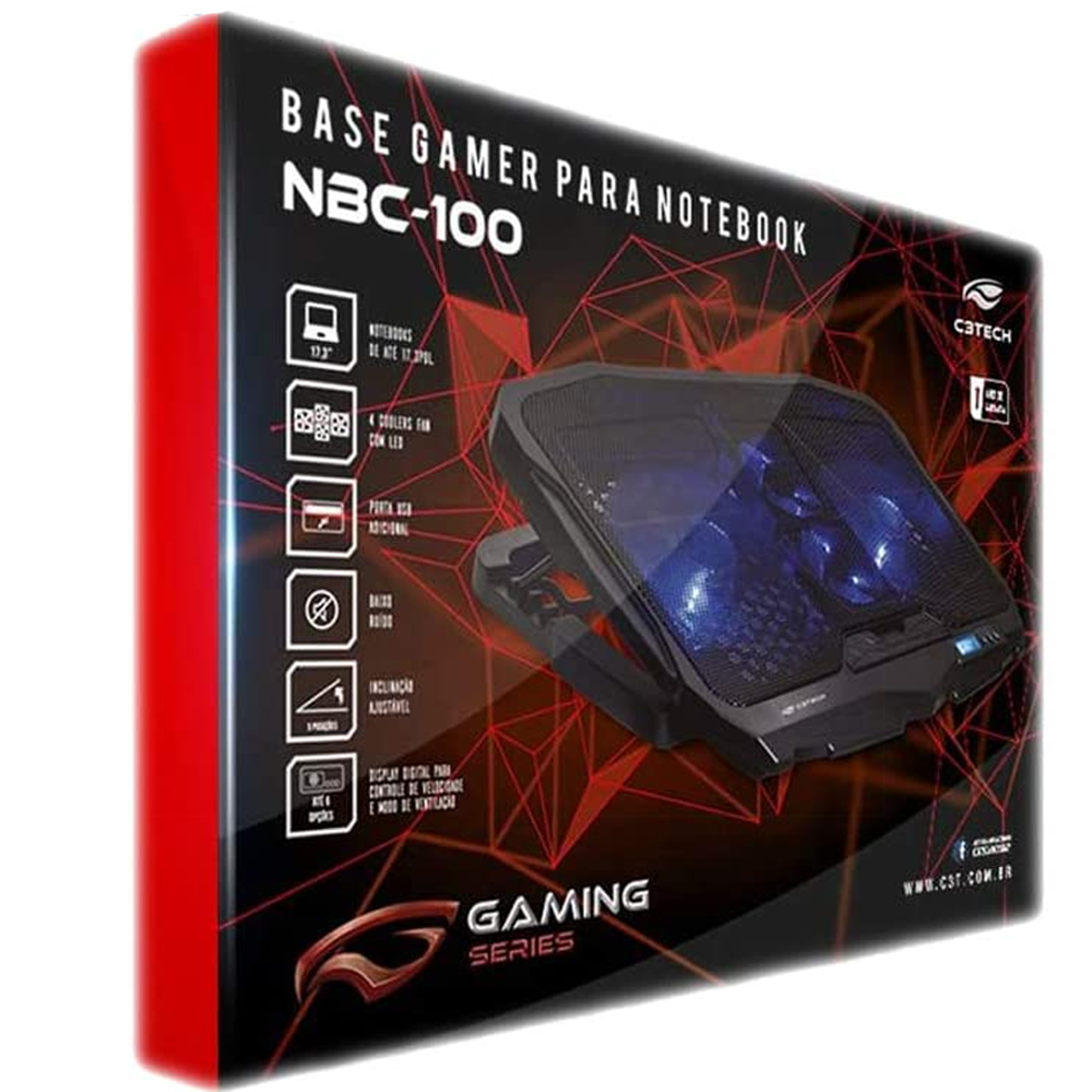 Base Para Notebook C3Tech Nbc-100Bk Bases e Docking Stations