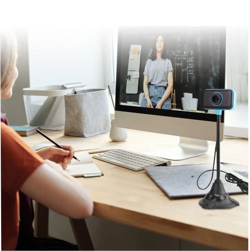 WebCam 480p Usb Com Led e Microfone Usb 2.0 Com Tripé Flexivel