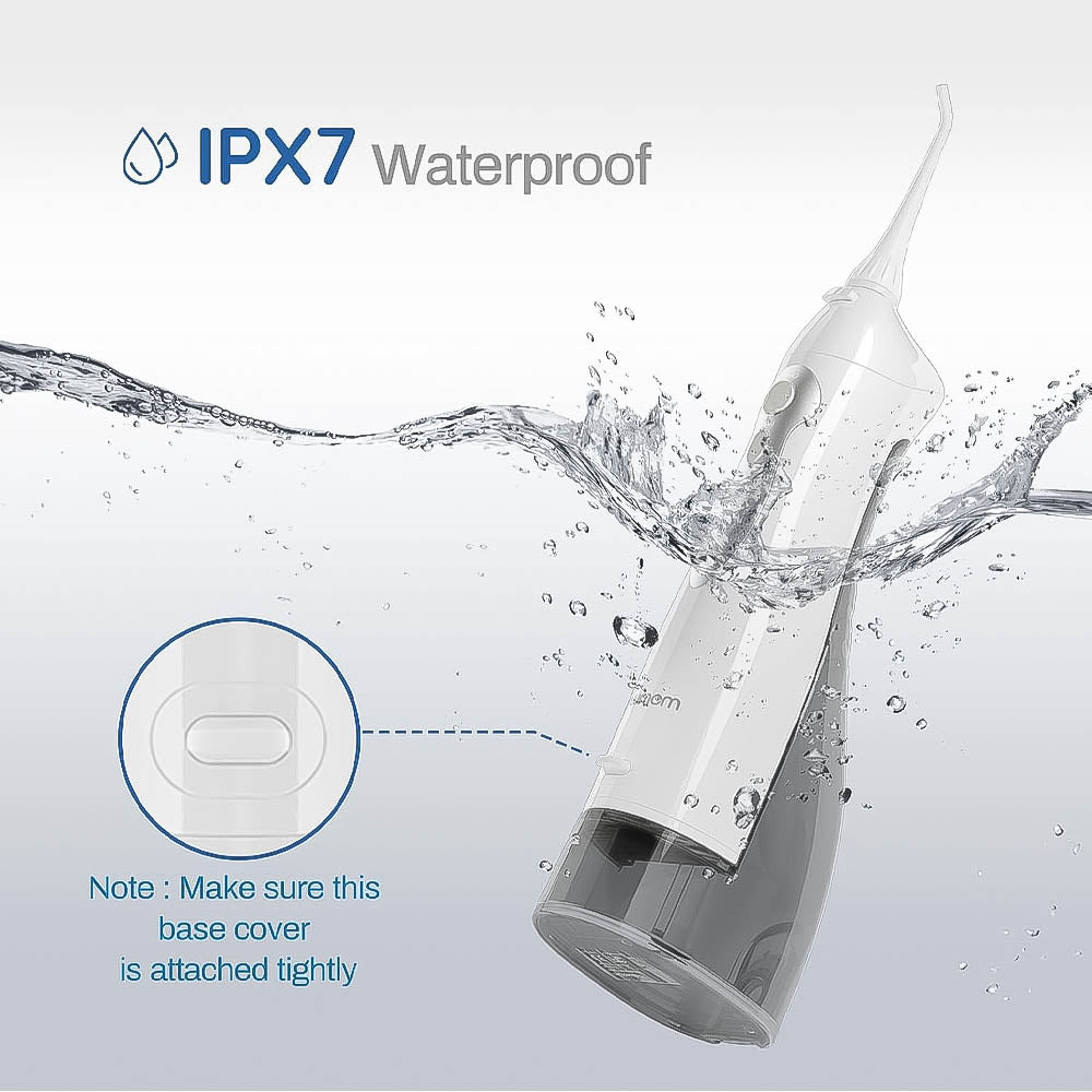 Irrigador Bucal Portátil Recarregável de 3 Modos Mornwell, 300ml e 4 Pontas de Jato Fluxo de Água Ultrafino 100/240v