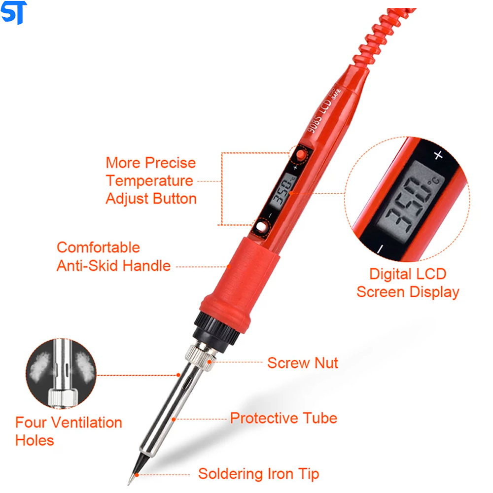 Kit Ferramenta De Solda Ferro Jcd Display Lcd Estanho De Solda Elétrica 80w 220V Temperatura Ajustável