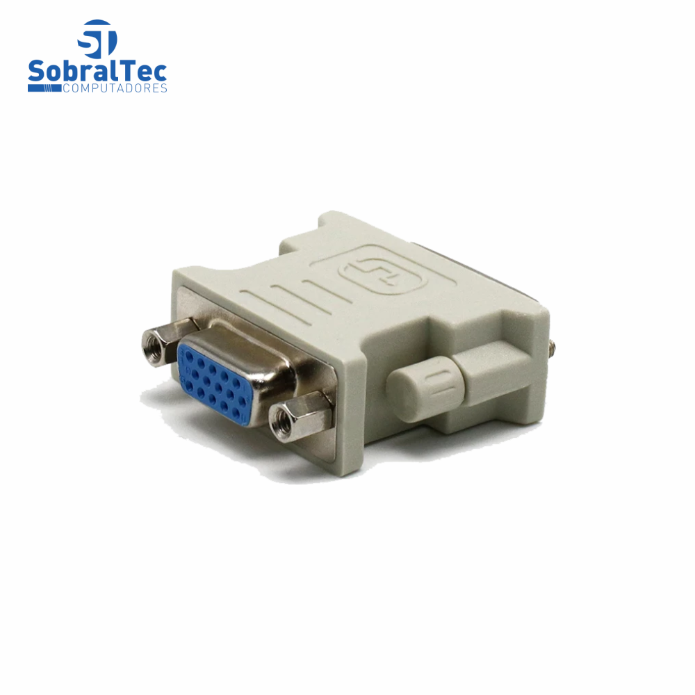 Adaptador Conversor DVI-I 24+5 Macho x VGA Fêmea Para Pc, Notebook, Placas De Vídeo