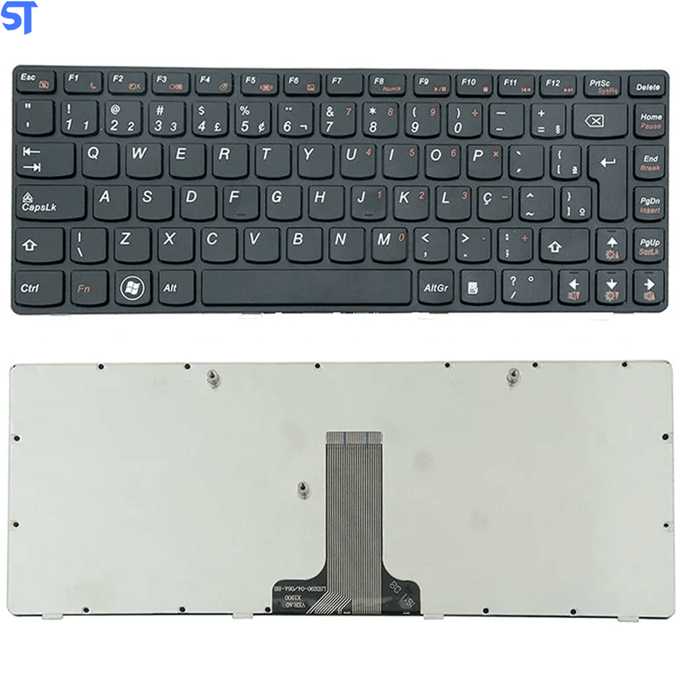 Teclado Notebook Compativel Com Ibm Lenovo G475 G475A G475E - Black - Br - Frame - Big Enter