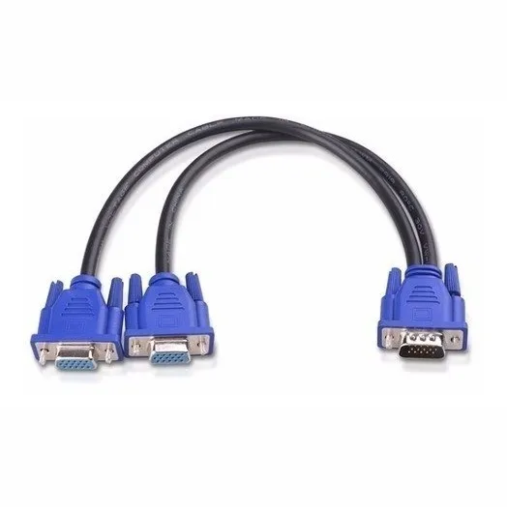 Cabo Y Vga 1 Macho 2 Vga Fêmea 2 Monitores Em 1 Cpu Desktop