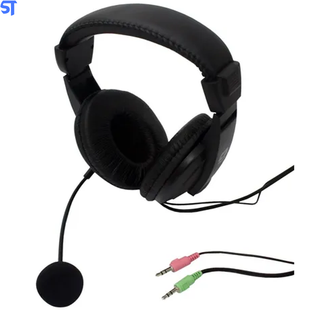 Fone de Ouvido Headset Voicer Confort PH-60BK Com Microfone -C3Tech Preto