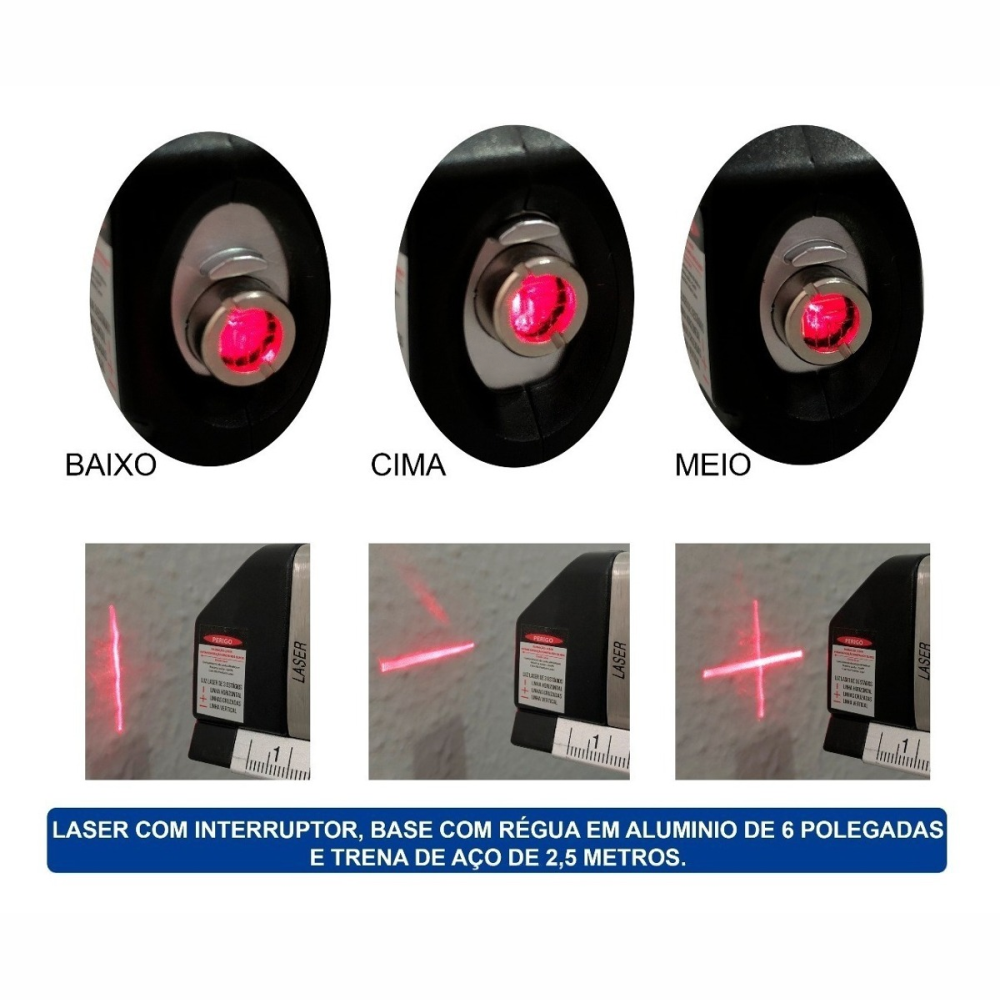Multiferramenta Profissional Trena Nivel Laser Nivelador Régua Xtrad LV-03