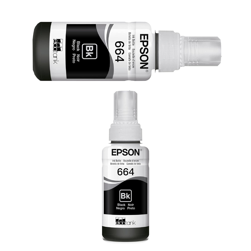 Refil de Tinta Epson 664 Preto T664120 AL Original - Rende até 4.000 Paginas Para Ecotank L110 / á L395 / L495- Fora da