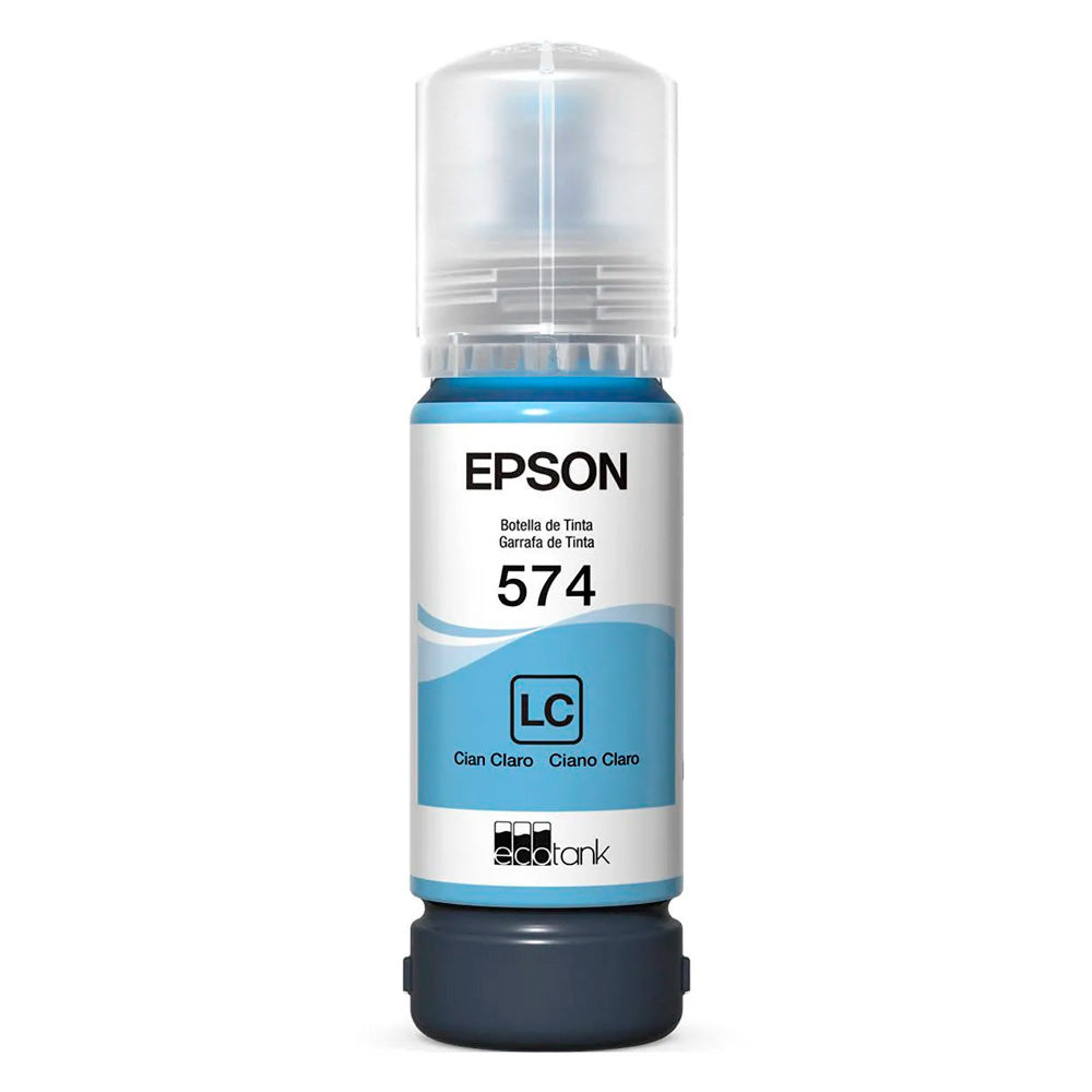 Refil de Tinta Epson 574 Cyano Claro LC 70ml Original T574120-AL para EcoTank L8050/ L18050