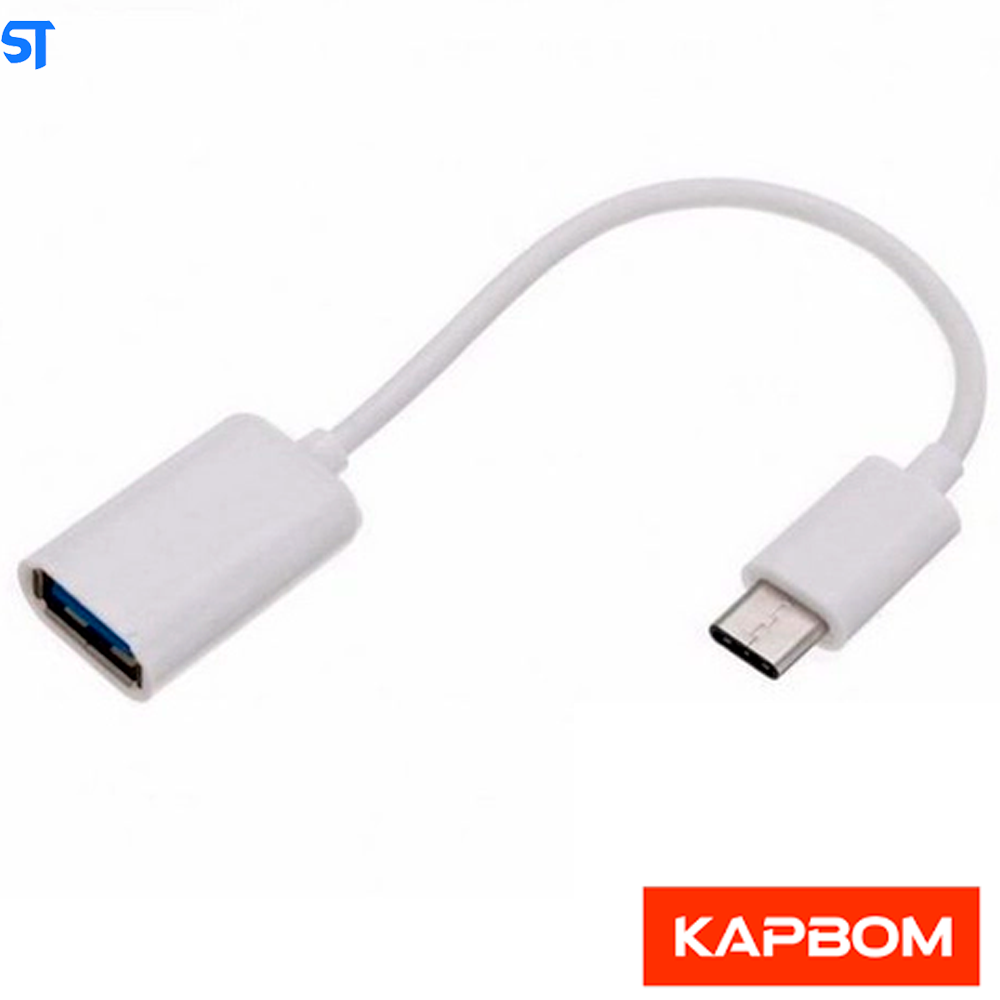 Cabo Otg Kapbom Usb Para Tipo C Branco - KA-30-TY