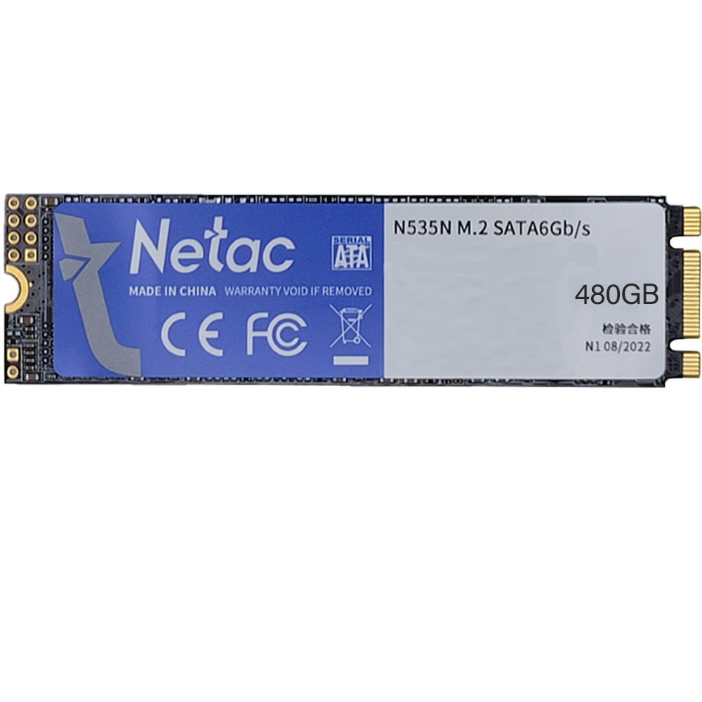 SSD M.2 NVME 480GB Netac 2400Mb/s Leitura 1700Mb/s Escrita