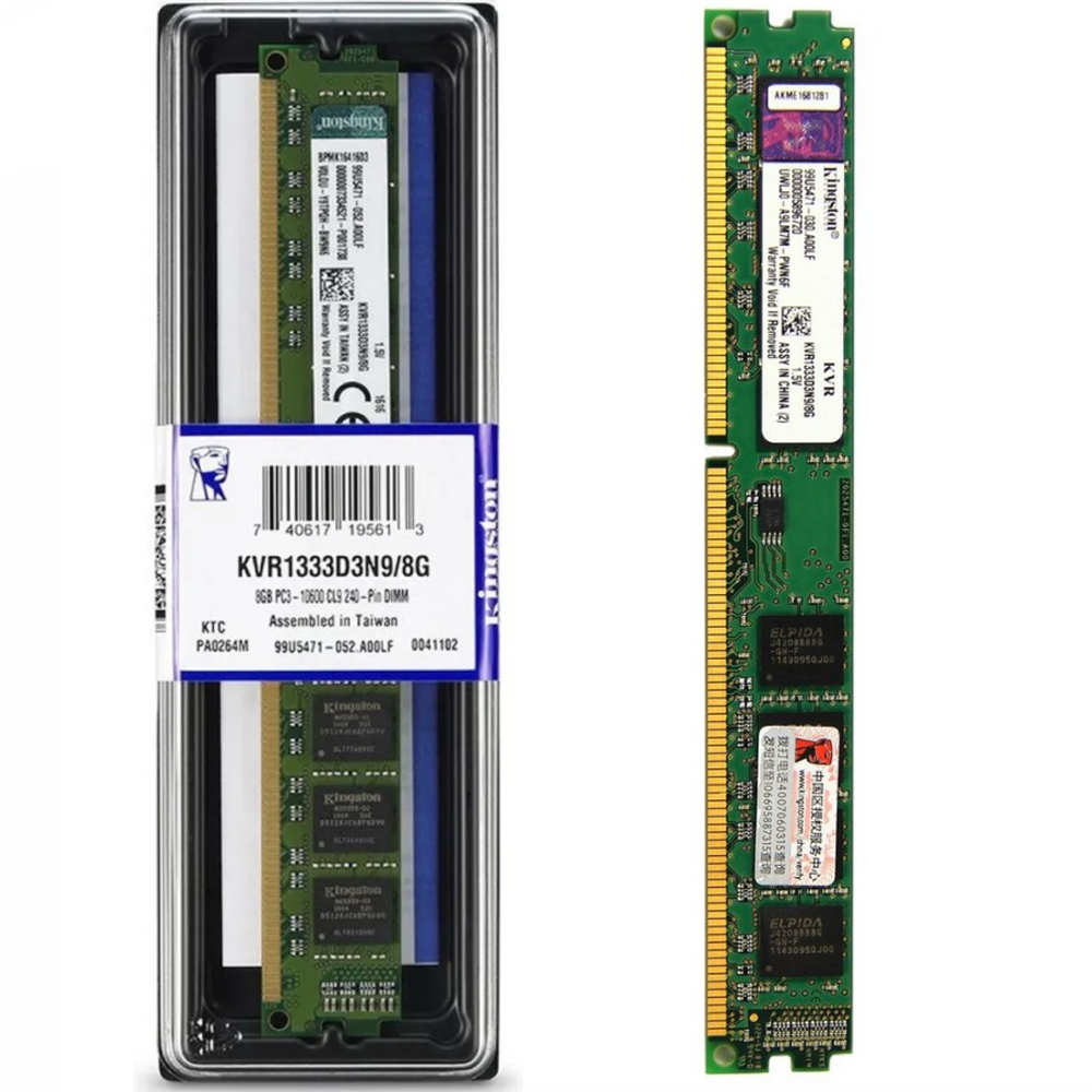 Memória Ram Desktop 8gb 1333Mhz Ddr3 KvR1333d3n9/8G Kingston