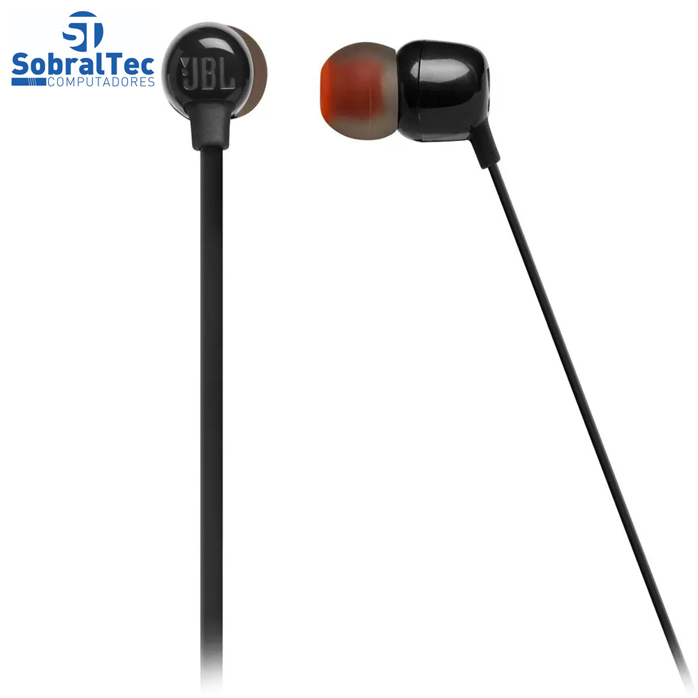 Fone de Ouvido Bluetooth JBL T115BTBLK - Intra-Auricular com Microfone Preto