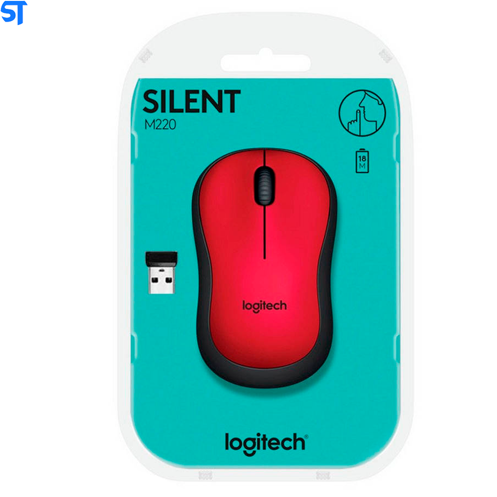 Mouse sem Fio Logitech Óptico 1000DPI 3 Botões - M185 Vermelho
