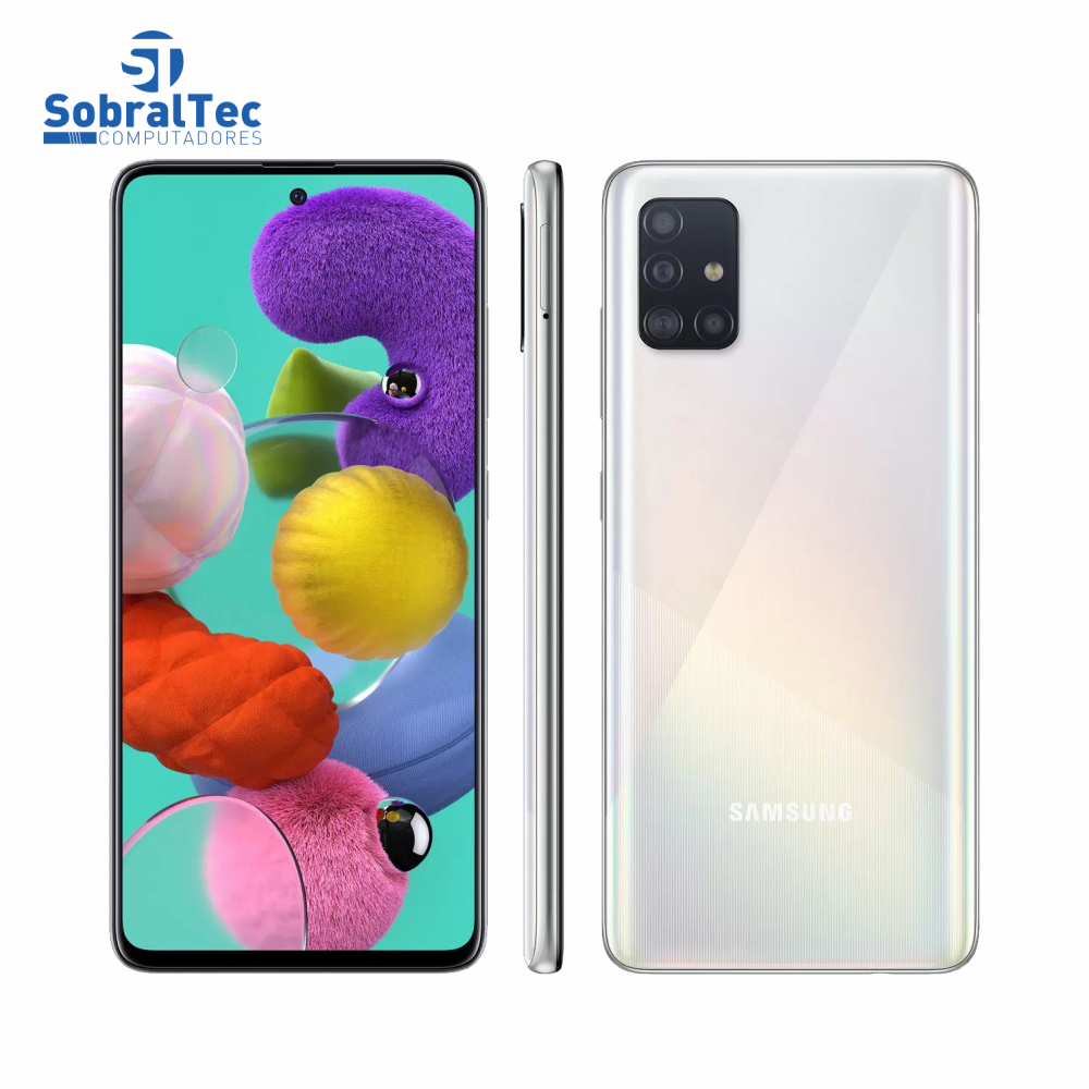 Smartphone Samsung Galaxy A51 128GB Branco 4G - 4GB RAM 6,5” Câm. Quádrupla + Câm. Selfie 32MP