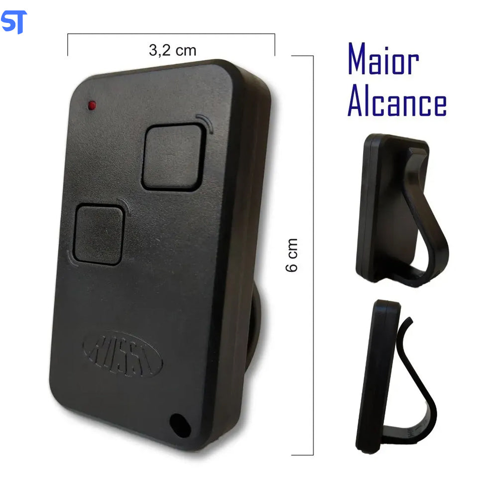 Controle de Portão Rossi Inter Digital CT NTX RC 433MHZ (HCS) Preto