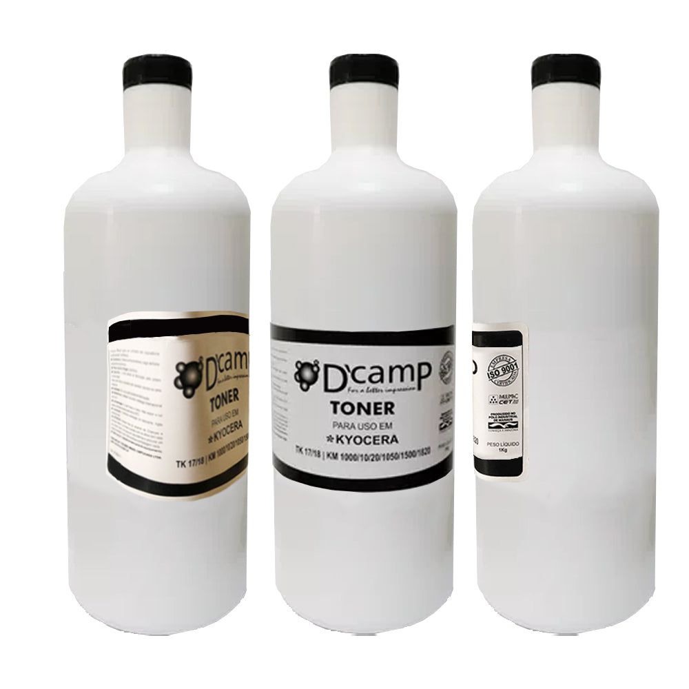 Refil Toner D'camp Kyocera 1 Kg | TK 17/18 | KM 1000/ 10/20/ 1050/ 1500/ 1820